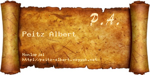 Peitz Albert névjegykártya